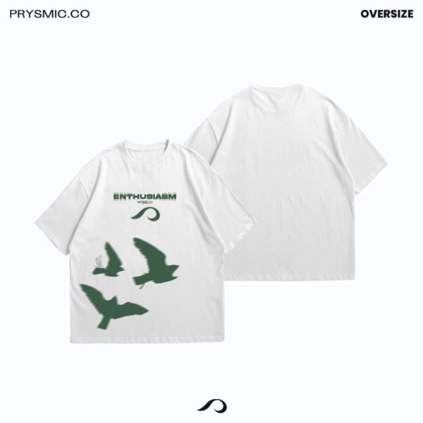 T-Shirt Prysmic ( ENTHUSIASM) White Cotton Oversize - XXL