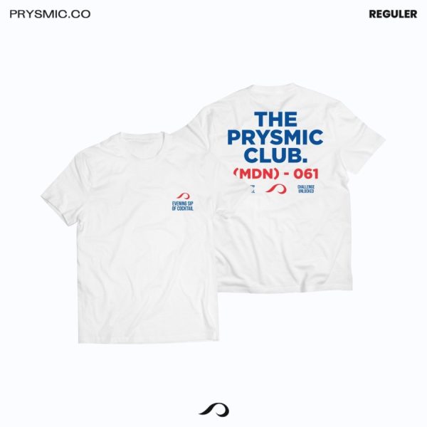 T-Shirt Prysmic (EVENING SIP) White Cotton Reguler - M