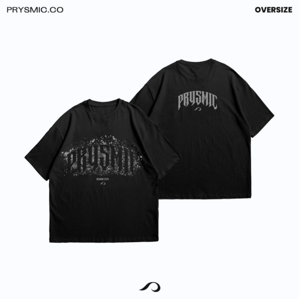T-Shirt Prysmic (STAIN) Black Cotton Oversize - L